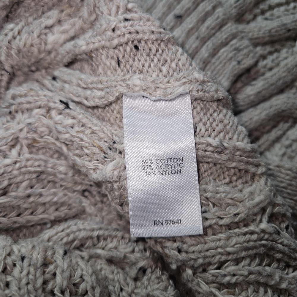 J Jill Sweater Womens 2X Beige Cable Knit Soft Textured Fisherman Style Preppy - Picture 8 of 11